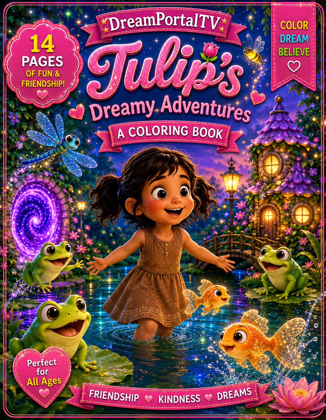 🌷 Tulip’s Dreamy Adventures – A Coloring & Activity Book📚